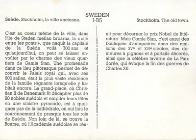 Stockholm, stara miasto — Szwecja. I-B5 — Edito-Service S.A. Photo-Fore Services — Rewers