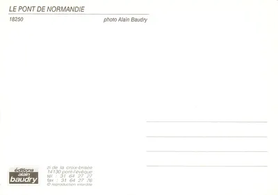 O ponte de Normandia — vista panorâmica — edições Alain Baudry n°18250 — Verso