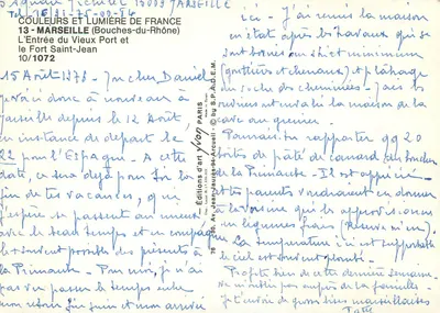 Le Fort Saint-Jean — Entrée du Vieux Port — Éditions d'art Jean-Jaurès-94-Arcueil — Verso