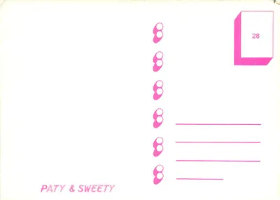 S'ARRIVE — ilustracja dziecka z torbą — wydawca PATY & SWEETTY, nr 28 — Rewers