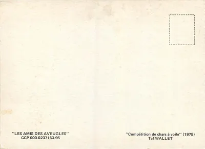 Antieke ansichtkaart Zeilbootwedstrijd — Taf WALLETT (1975) — Achterkant