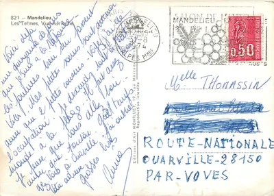 Mandelieu — Les Termes, Widok z Lotu — Editions d'Art Montluët, n°821 — Rewers
