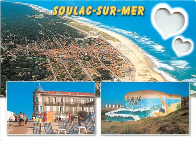 Soulac-sur-Mer — vista aérea e detalhes da praia — Edições Combier