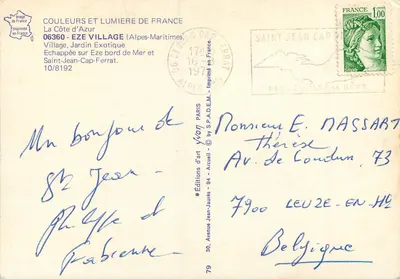 Ogród egzotyczny w Eze — La Côte d'Azur — Wydawnictwo Jean-Jaurès — Rewers