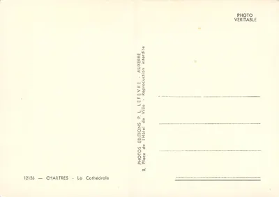Chartres — Katedra — Wydawnictwo P. L. Leffèvre, Auxerre — Rewers