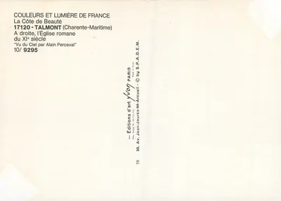 Talmont — Rzymska świątynia z XI wieku — Éditions d'art Yvon — Rewers