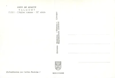 Talmont — Rzymska świątynia z XI wieku — Wydawnictwo Diplôme — Rewers
