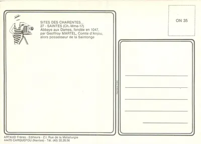 Abadia das Dames — Saintes — editor ARTAUD Frères — Verso
