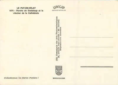 Le Puy-en-Velay — Portal de Grateloup e o campanário da Catedral — Lumicap — Verso