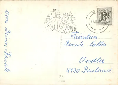 Kandelabry i liście hawranu — Saint-Vith — wydawca 22-H3805 — Rewers