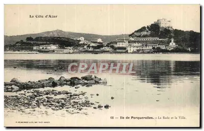 Ilha de Porquerolles — A Baía e a Cidade — P. Helmlinger & Cie, Imp. Fot. Nancy, n°68