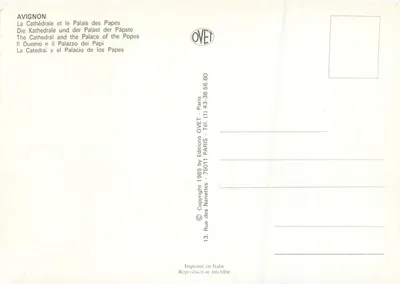 Avignon — Katedra i Pałac Papieski — Wydawnictwo OVET — Rewers