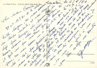 Cavalaire-sur-Mer — widok plaży i portu — wyd. MAR, n° 11541 — Rewers