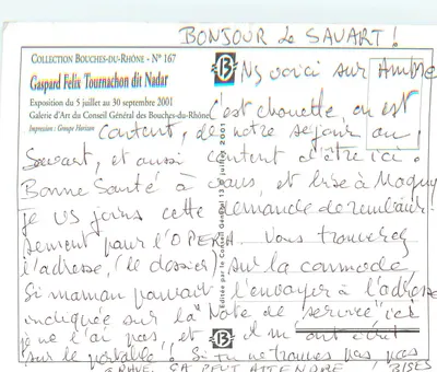 Gaspard Félix Tournachon zwany Nadar — Wystawa w Aix-en-Provence — Galeria Sztuki Rady Gminy Bouches-du-Rhône — Rewers
