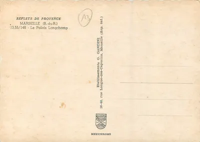 Palac Longchamp — Marsylia — wydawca G. Candini — Rewers