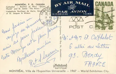 Katedra Montréal — Bazylika Maryi « Queen of the World » i św. Jakuba Wielkiego — wydawca Plastichromé, seria 43-74-038 (3-66) — Rewers