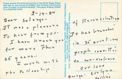 World Peace Prayer — Prayers for Peace and Reconciliation — Distributed by Fellowship of Reconciliation — Rewers