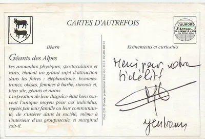 Gigantes dos Alpes — Béarn — Editor C.E.E. D2 465 403 01 — Verso