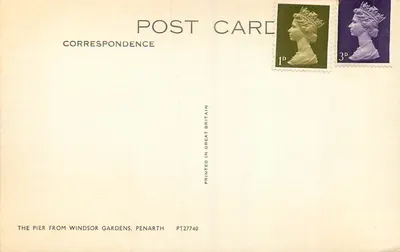 Le Pier à Penarth — widok z Windsor Gardens — wydawca Correspondence — Rewers