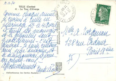 Tulle (Corrèze) — Wieża Alverge — Wydawnictwo « Théâclac » — Rewers