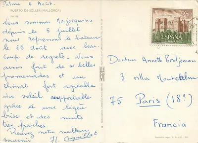 Porto de Sóller — Majorca — editor PM 188 — Verso