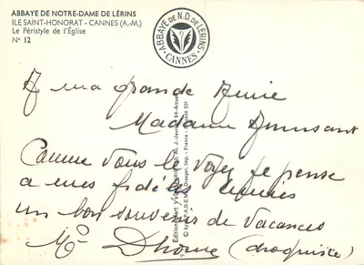 Abbaye de Notre-Dame de Lérins — Perystylum Kościoła — Wydawca Yvon, nr 12 — Rewers