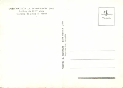 Saint-Maximin-la-Sainte-Baume — Bazylika z XIII wieku — Harmonia kolumn i sklepieni — Photos D. Nonnon (Var) — Rewers