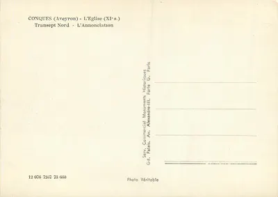 Conques (Aveyron) - A Igreja (século XI) - Transepto Norte - A Anunciação — Verso