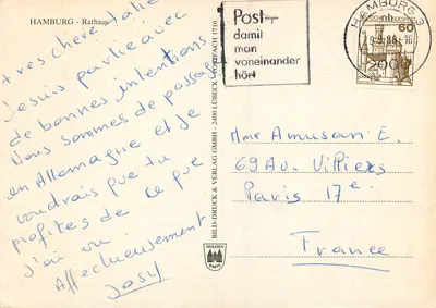 Hambourg - Rathaus — widok panoramiczny — Bild-Druck & Verlag Postbeck GmbH, n° 1710 — Rewers