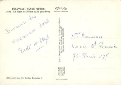 Deauville - Place de Morny — fontes — editor LUMICAP, n° 2633 — Verso