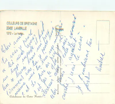 O haras — Lamballe — Edições D'Art 'Jack' n°1212 — Verso
