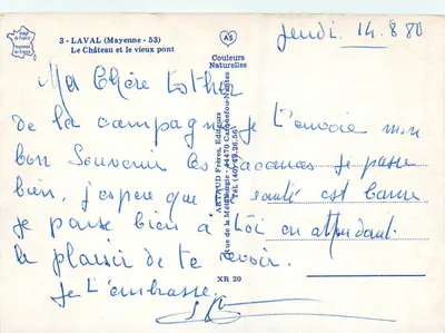 Laval (Mayenne) — Zamek i stary most — Artaud Frères, Nantes — Rewers