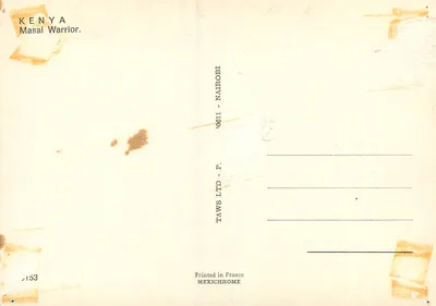 Wojownik masaj — Kenia — wydawca TAWS LTD, nr 40611 — Rewers