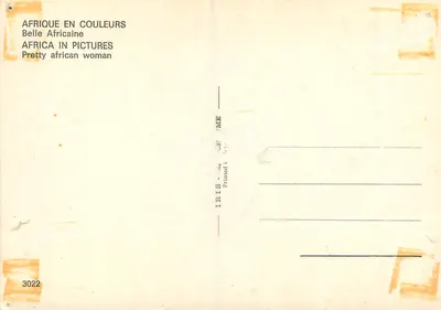 Kobieta afrykańska — Afryka w kolorach — wydawca IRIS, n° 3022 — Rewers