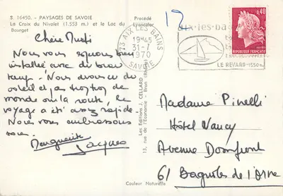 La Croix du Nivolet (1.553 m) — Lac du Bourget — Wydawnictwo J. Cellard — Rewers