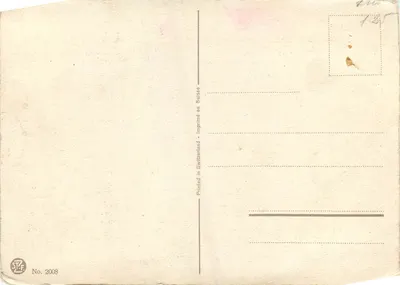 Arranjo de lírios vermelhos e azuis — pintura a água — Auguste Gasteiger — Verso
