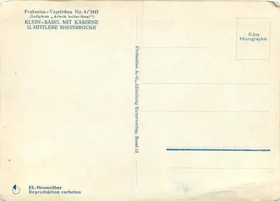 Bilhete postal moderno Klein Basel Mit Kaserne u Mittlere Rheingrucke — Verso
