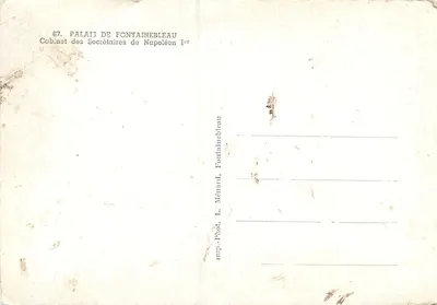 Palast von Fontainebleau — Cabinet der Sekretäre von Napoleon I — L. Ménard, Fontainebleau — Rückseite