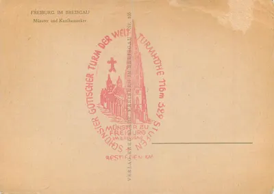 Freiburg im Breisgau — Münster und Kaufhausker — editor Verlag zu Freiburg im Breisgau, n° 105 — Verso