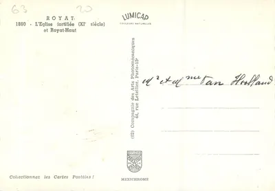 Royat — A Igreja Fortificada (Século XI) e Royat-Haut — IRIS — Verso