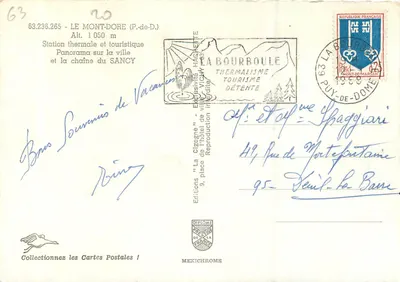 Vue panoramique du Mont-Dore — Puy de Sancy, Puy de Cliergue, Pic du Capucin — Éditions Iris — Rewers