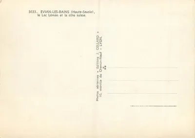Évian-les-Bains (Haute-Savoie) — Lago Léman e a costa suíça — Edições Cellard, Lyon — Verso