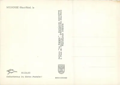 Mulhouse — Pamiątka z Mulhouse — Wydawnictwo 'La Cigogne' Hagenau — Rewers