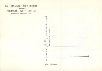 Penmarc'h - Saint-Guenole — Igreja de São Nonna — Edições de Arte Niort — Verso