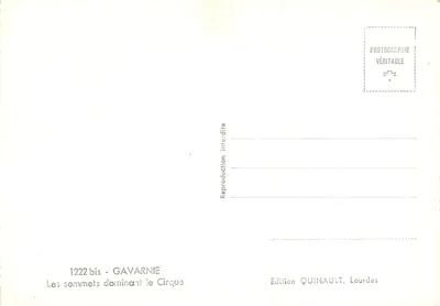 Os picos dominando o Cirque — Gavarnie — Edição Quinault, Lourdes — Verso