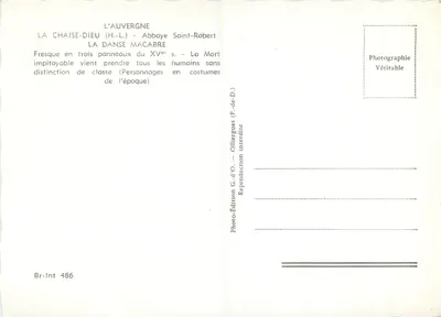 Taniec Śmierci — Abp. Saint-Robert, La Chaise-Dieu — Fresk z XV wieku — Rewers
