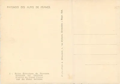 Gorges van Verdon — Invoer van het Grote Kanaal, uitzicht vanaf het Sublime Punt — Mollaret — Achterkant