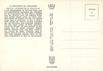 Lenda da cidade de Ys — Edições d'Art JOS, série MX 2147 — Verso