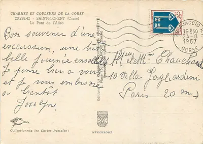 O Ponte do Aliso — Saint-Florent (Córsega) — Éditions La Dégrenge Hachette — Verso