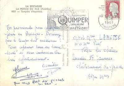 La Pointe du Raz — Burza równonocna — Éditions Audierne, nr 1402 — Rewers